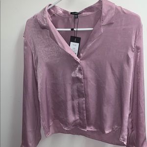 Silky purple button down xs